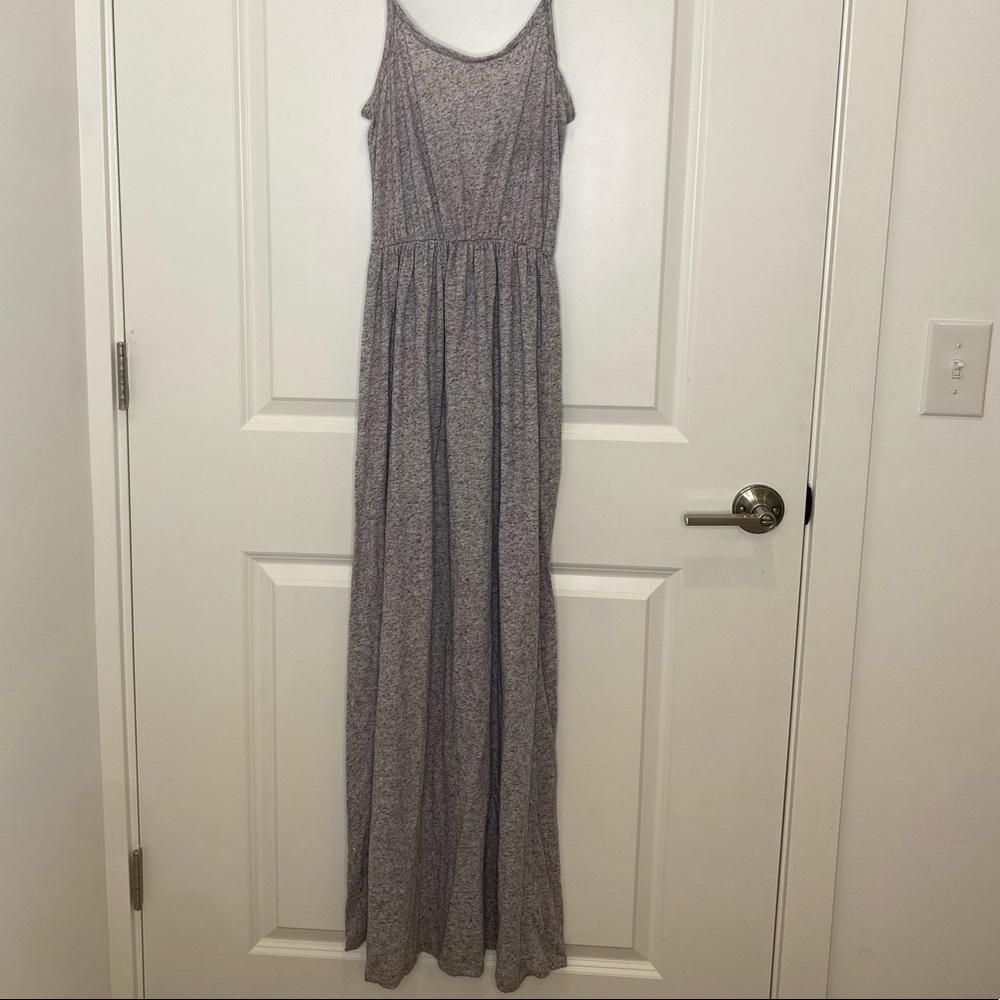 Gray Spaghetti Strap Maxi Dress